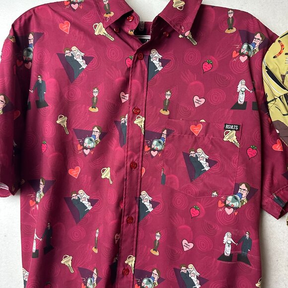 The RSVLTS Roosevelt The Office button up lot of 2 comedy michael scott sz L - Picture 3 of 5